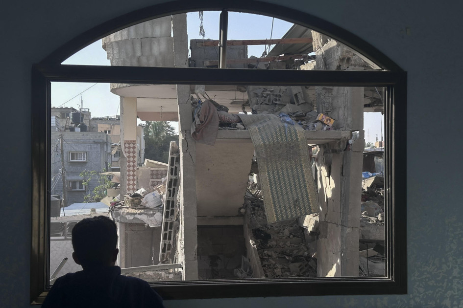 Franja de Gaza Vista del bombardeo de la casa de la familia Shain, de la que murieron al menos siete personas, seis de ellos menores de edad