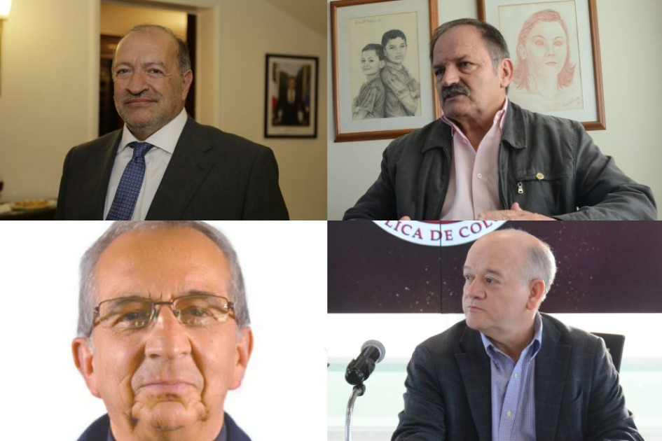 Octavio Arbeláez Tobón, Gonzalo Duque Escobar, padre Efraín Castaño Arboleda y José Fernando Reyes Cuartas. Octavio Arbeláez Tobón, Gonzalo Duque Escobar, padre Efraín Castaño Arboleda y José Fernando Reyes Cuartas.
