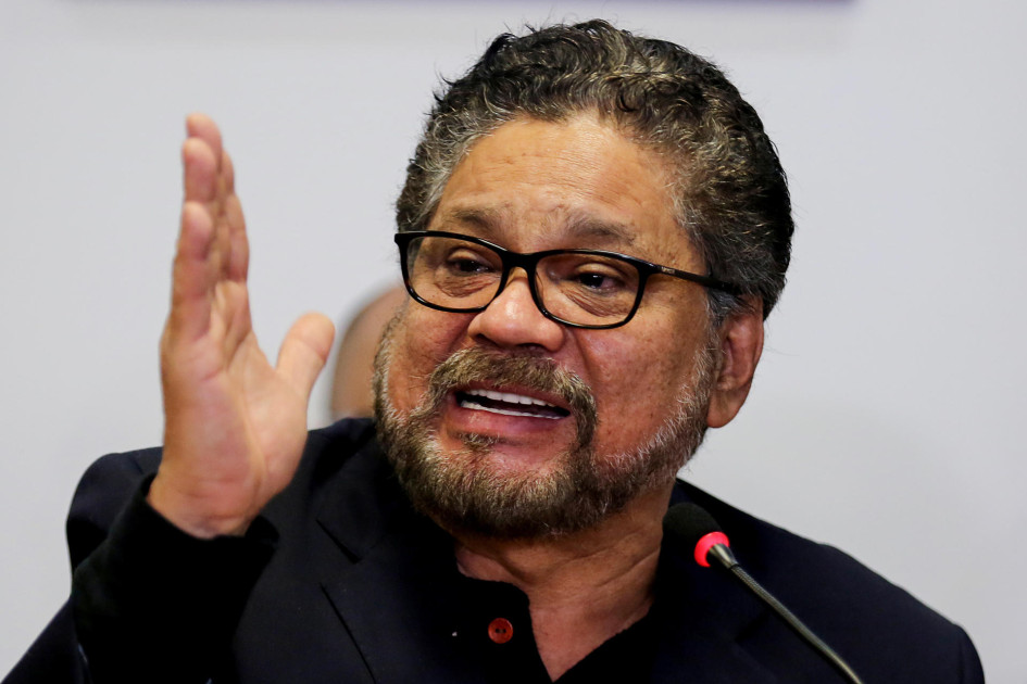 El miembro del partido Fuerza Alternativa Revolucionaria del Común (FARC) Iván Márquez habla durante una rueda de prensa, el 10 de abril deL 2018, en Bogotá. Este sábado reapareció en un video tras haber sido dado por muerto en un atentado en Venezuela en julio de 2022. El miembro del partido Fuerza Alternativa Revolucionaria del Común (FARC) Iván Márquez habla durante una rueda de prensa, el 10 de abril deL 2018, en Bogotá. Este sábado reapareció en un video tras haber sido dado por muerto en un atentado en Venezuela en julio de 2022.