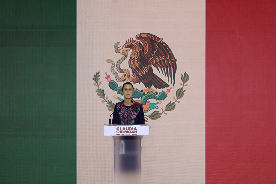 Claudia Sheinbaum este lunes durante su discurso de agradecimiento tras ganar las elecciones. Claudia Sheinbaum este lunes durante su discurso de agradecimiento tras ganar las elecciones.