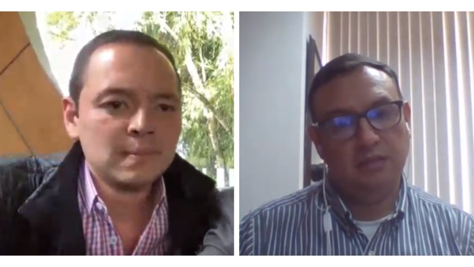 Carlos Mario Marín Correa (derecha), exalcalde de Manizales, y Julián Andrés Valencia Valencia, excontralor encargado del municipio. Carlos Mario Marín Correa (derecha), exalcalde de Manizales, y Julián Andrés Valencia Valencia, excontralor encargado del municipio.