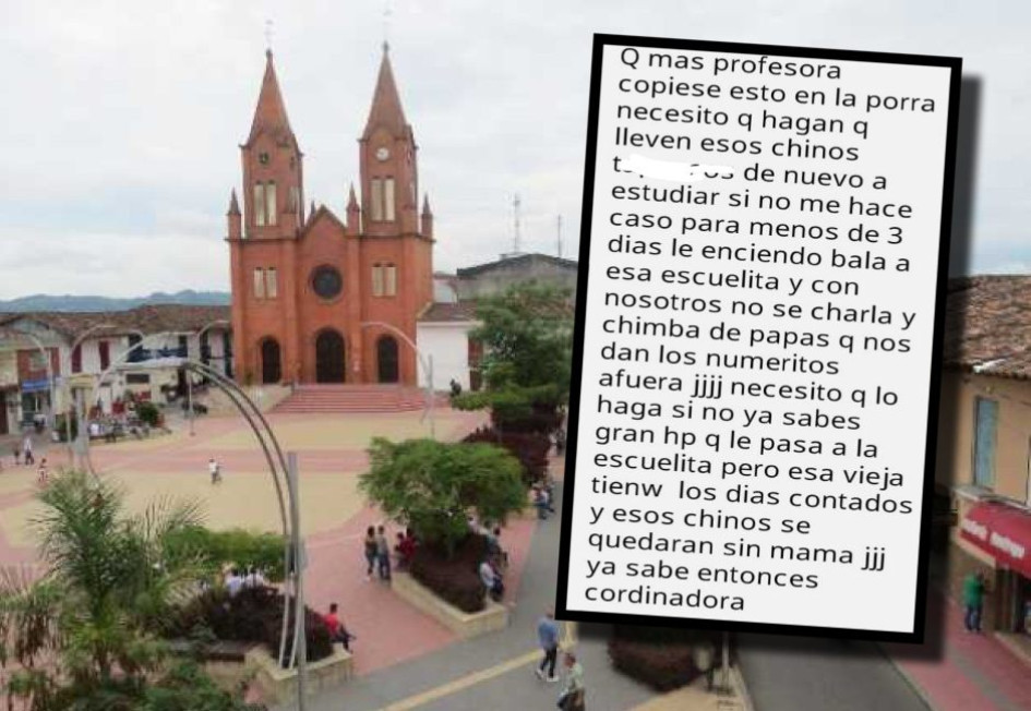Así eran los mensajes que enviaban en Anserma para extorsionar a docentes y familiares. Así eran los mensajes que enviaban en Anserma para extorsionar a docentes y familiares.