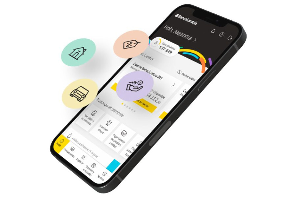 Bancolombia app La aplicación de Bancolombia presentó fallas técnicas desde el lunes.