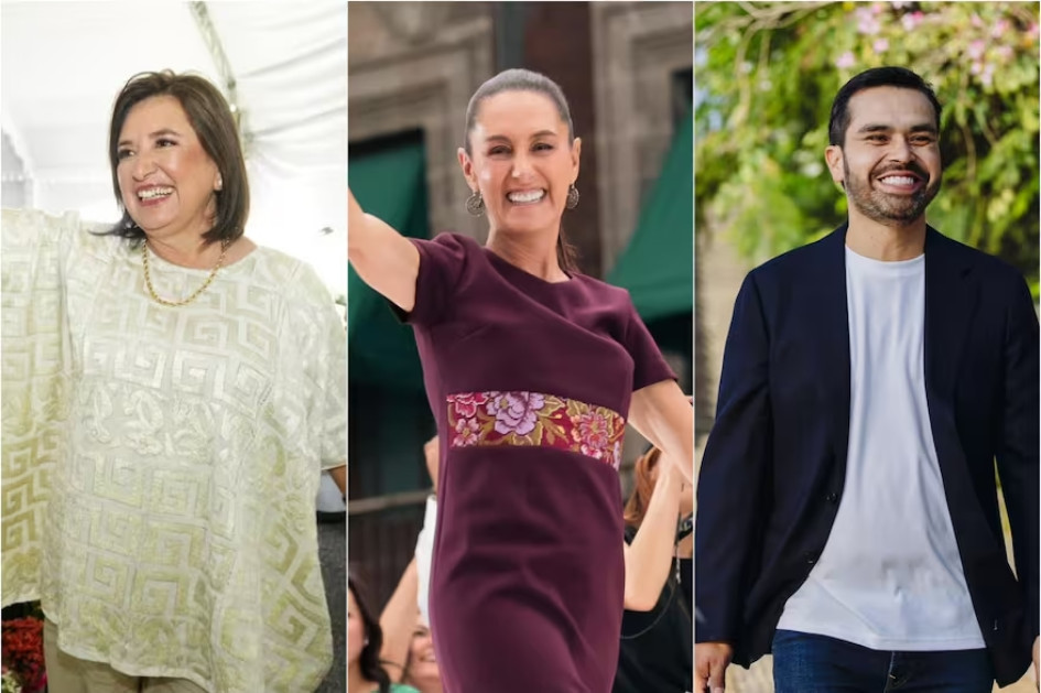 De izquierda a derecha: Xóchitl Gálvez, Claudia Sheinbaum y Jorge Álvarez Máynez De izquierda a derecha: Xóchitl Gálvez, Claudia Sheinbaum y Jorge Álvarez Máynez