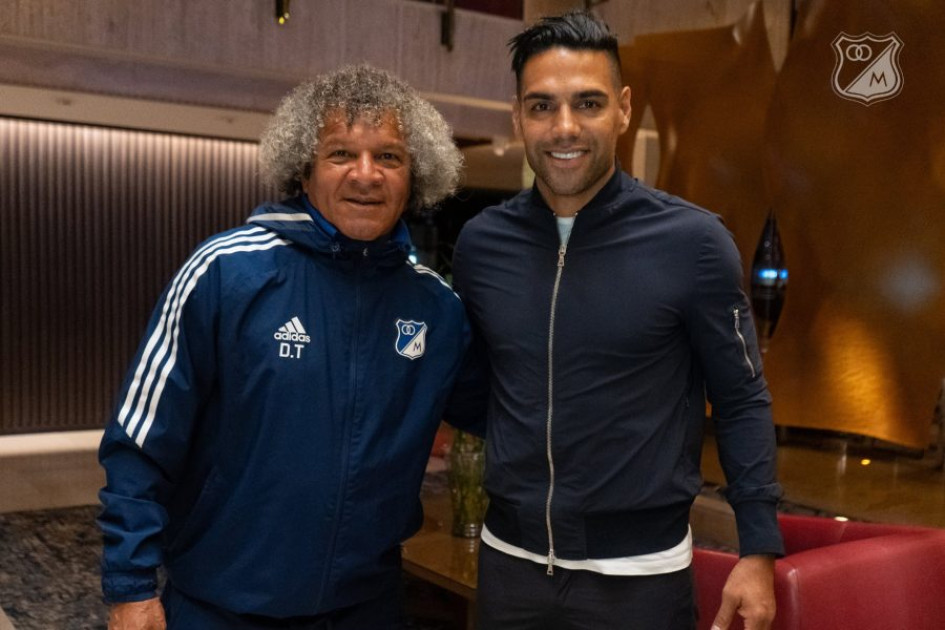 El técnico Alberto Gamero y Falcao García. El técnico Alberto Gamero y Falcao García.