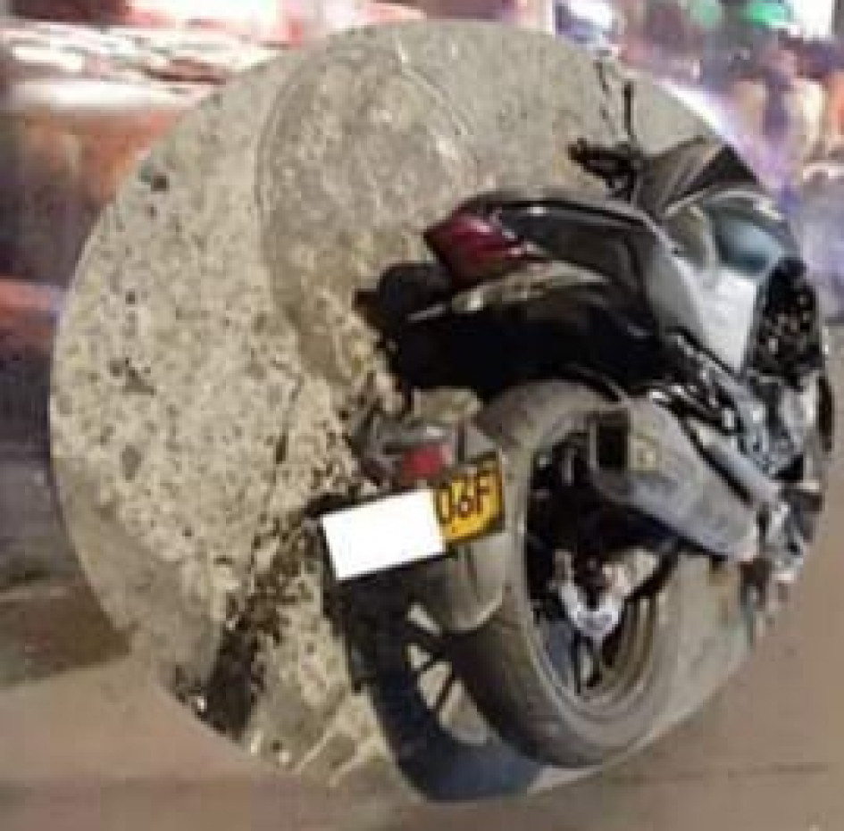 Esta es la moto involucrada en el accidente. Esta es la moto involucrada en el accidente.