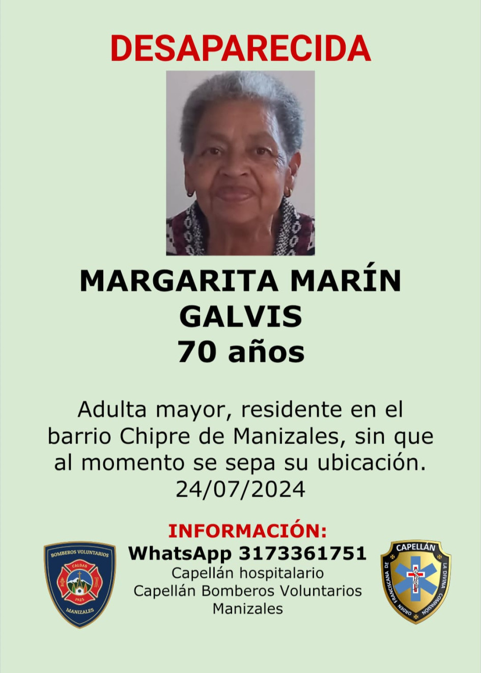 Ella desapareció hoy. Ella desapareció hoy.