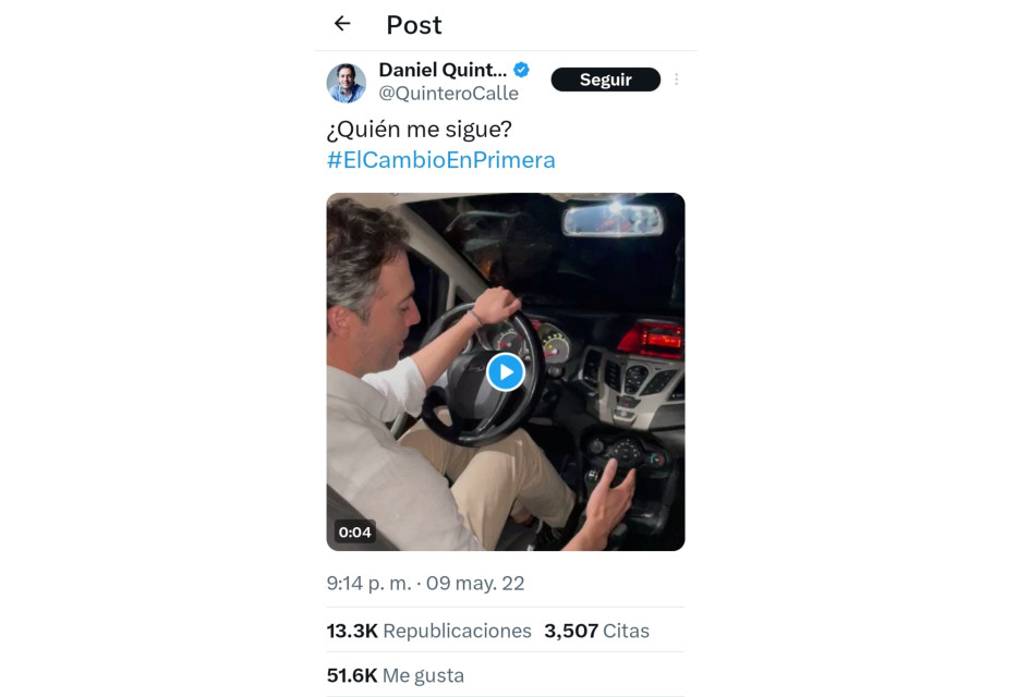 El video en el que Daniel Quintero promovía votar por Gustavo Petro. El video en el que Daniel Quintero promovía votar por Gustavo Petro.