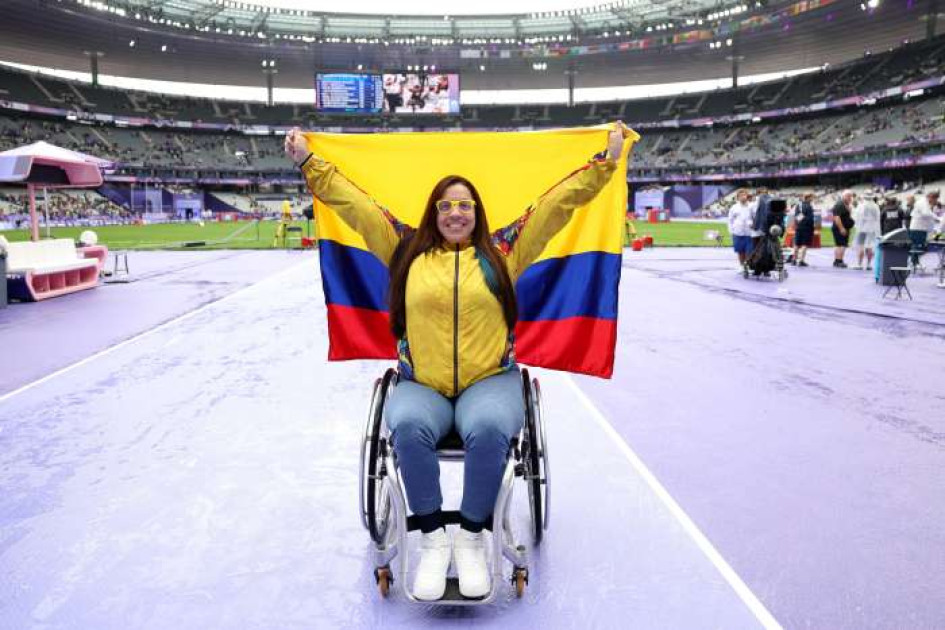 Erica María Castaño, campeona paralímpica en lanzamiento de disco F55. Erica María Castaño