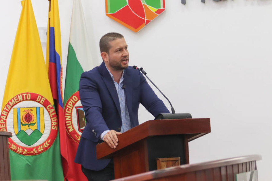 Juan Felipe Álvarez, secretario general de Manizales, durante la instalación del segundo periodo de sesiones extras. Juan Felipe Álvarez, secretario general de Manizales, durante la instalación del segundo periodo de sesiones extras.