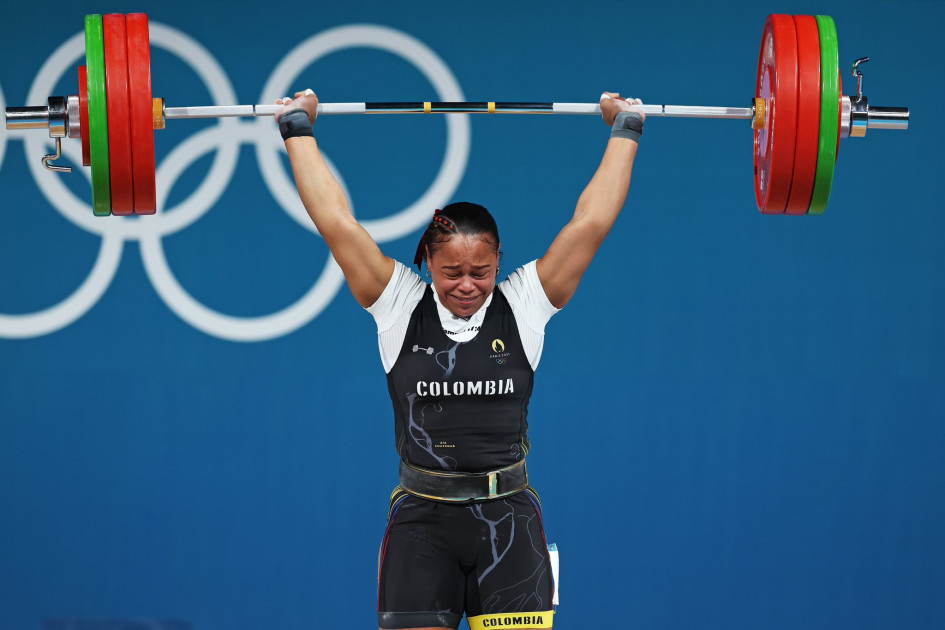 Mari Leivis Sánchez, medalla de plata para Colombia en la categoría de los 71 kg en levantamiento de pesas de París 2024. Mari Leivis Sánchez, medalla de plata para Colombia en la categoría de los 71 kg en levantamiento de pesas de París 2024.