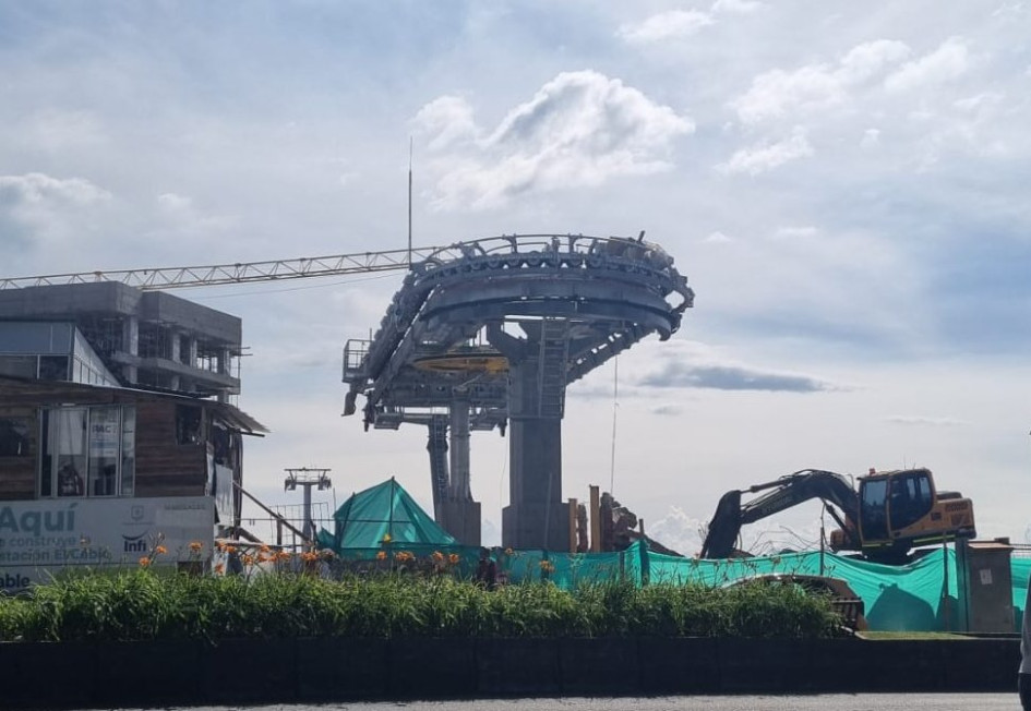 La futura estación El Cable, de la Línea 3 del cable aéreo de Manizales. La futura estación El Cable, de la Línea 3 del cable aéreo de Manizales.