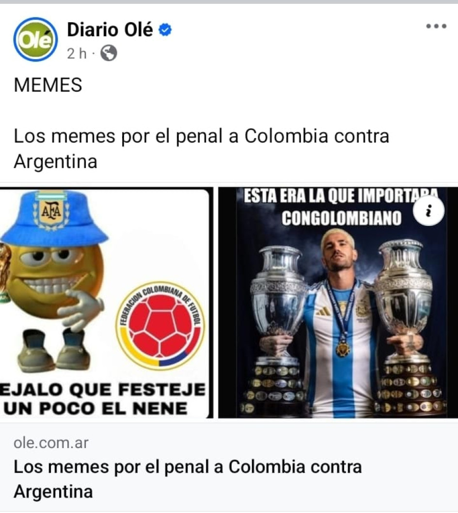 A medios de comunicación argentinos los absorbió la pasión y exageraron con la derrota de su Selección de fútbol ante Colombia la semana pasada Malos perdedores