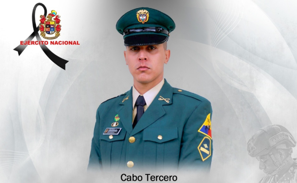 El cabo tercero Juan Esteban Montaño falleció mientras realizaba labores de destrucción de artefactos explosivos en Támara (Casanare). El cabo tercero Juan Esteban Montaño falleció mientras realizaba labores de destrucción de artefactos explosivos en Támara (Casanare).