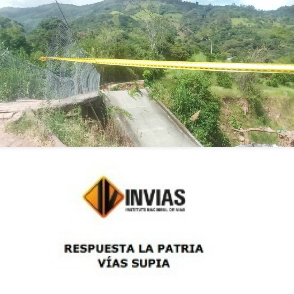 A través de un documento PDF Invías responde a la comunidad rural de Supía ( Caldas) para indicar que siguen a la espera de retomar las obras. A través de un documento PDF Invías responde a la comunidad rural de Supía ( Caldas) para indicar que siguen a la espera de retomar las obras.
