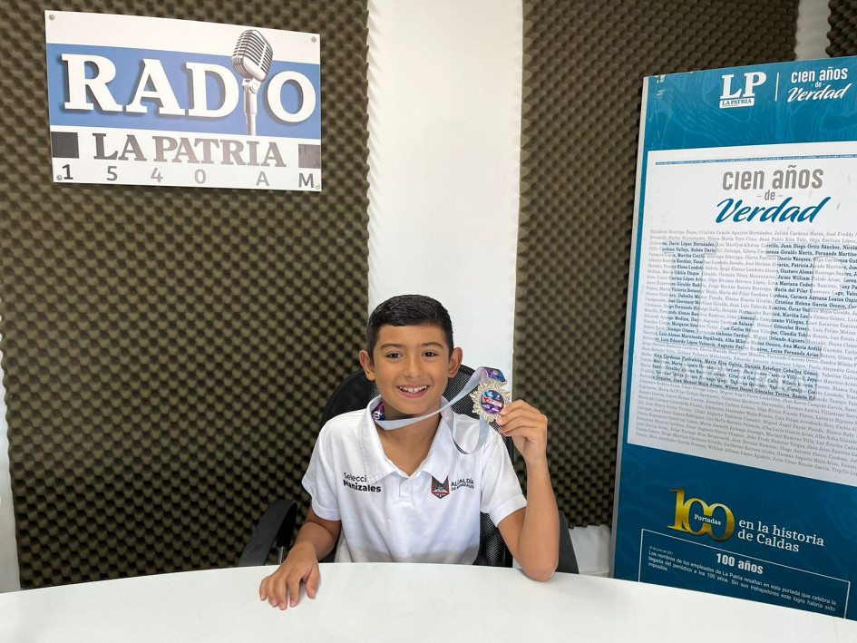 Martín Alzate Posada, de 10 años, deportista de la Liga Caldense de Karate. Martín Alzate Posada, de 10 años, deportista de la Liga Caldense de Karate.