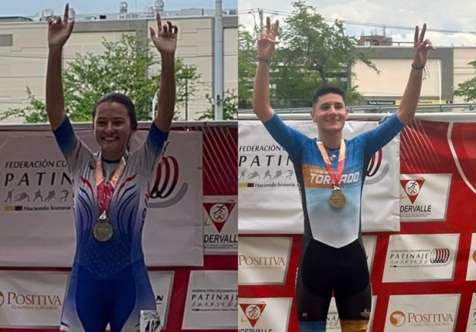 Con Silvana Gil, de Azores, y Pablo Felipe Marín, de Tornado, medallistas en Cali. Con Silvana Gil, de Azores, y Pablo Felipe Marín, de Tornado, medallistas en Cali.