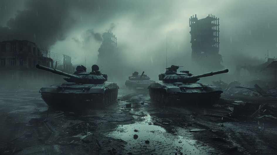 Ilustración sobre la Segunda Guerra Mundial, generada por la IA. Ilustración sobre la Segunda Guerra Mundial, generada por la IA.