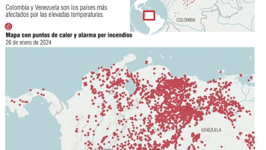 En lucha sin tregua contra las llamas en Colombia
