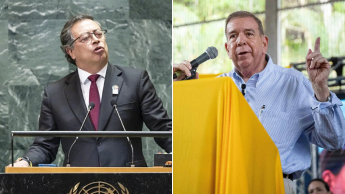 Gustavo Petro (izq.), presidente de Colombia, y Edmundo González, excandidato presidencial de Venezuela.