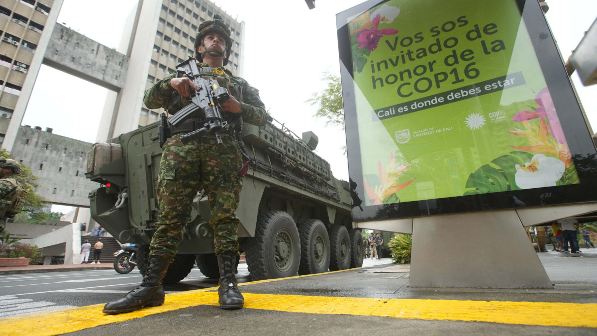 El Ejército custodia a Cali, ciudad donde se desarrollará la COP16 de Biodiversidad.